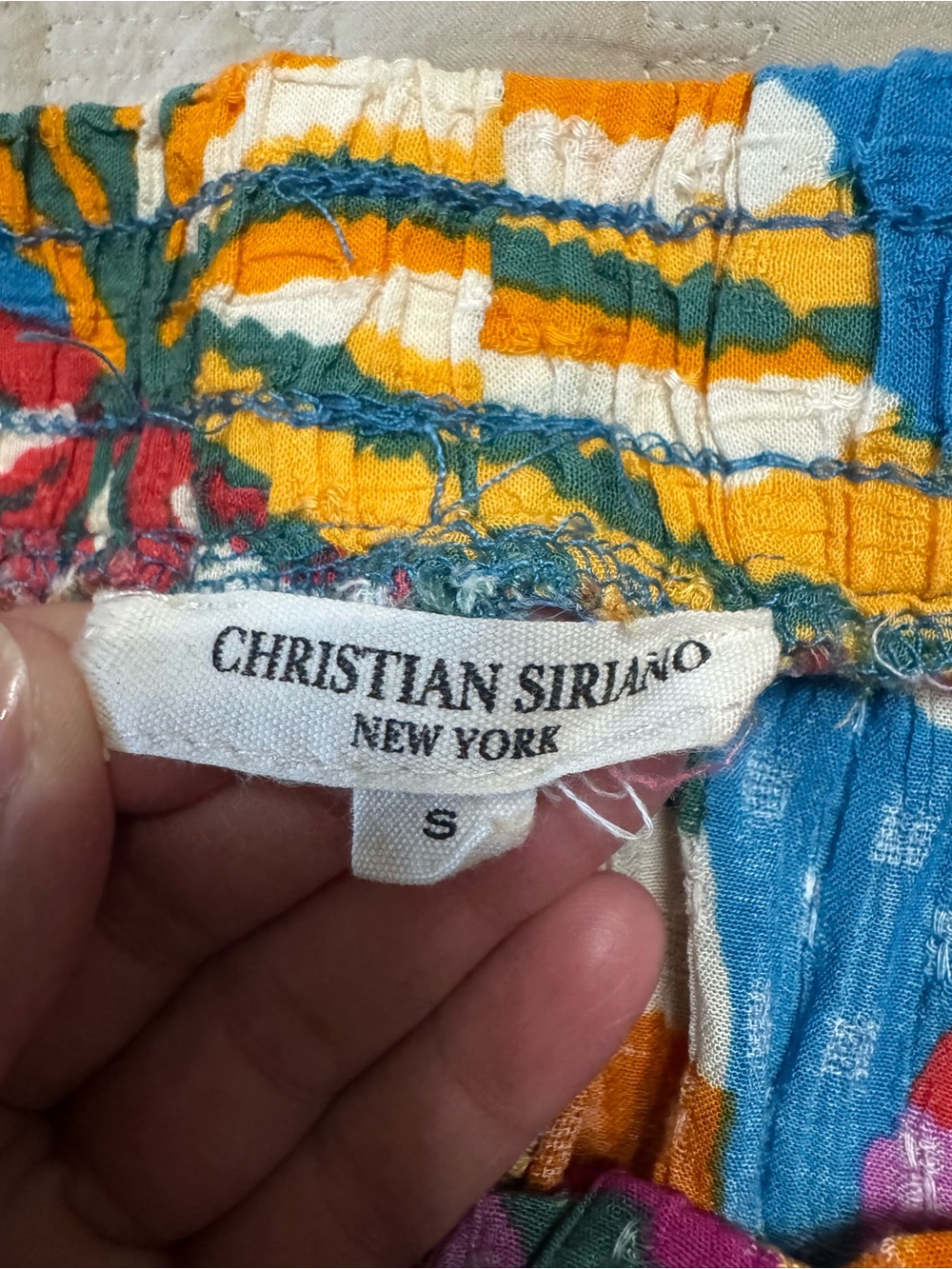 Christian Siriano NY Small Palazzo Pants WideLeg Tropical Womens Beaded Ties - Picture 8 of 8
